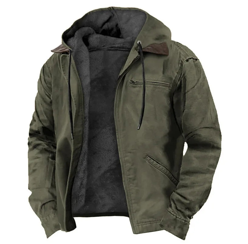 Jaqueta Masculina Para Inverno Fleece com Capuz - (Promoção de Inverno 2025)
