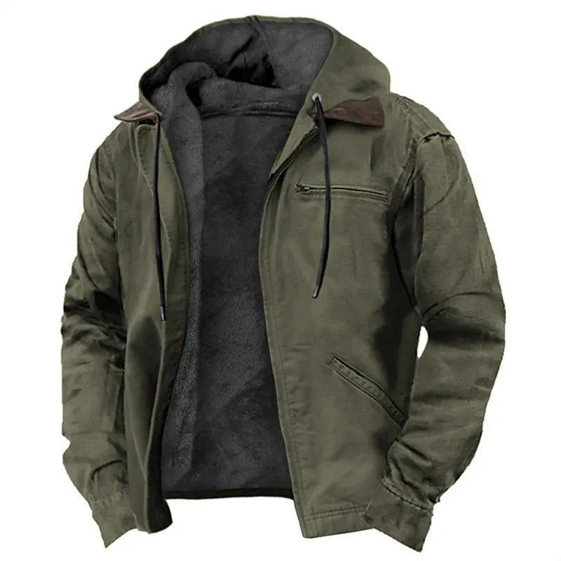 Jaqueta Masculina Para Inverno Fleece com Capuz - (Promoção de Inverno 2025)