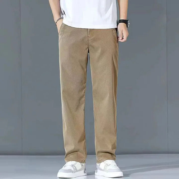 [PAGUE 2 LEVE 3] Calça Masculina em Malha de Algodão Egípcio e Elastano + BRINDES: Carteira e Relógio