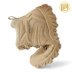 Kit Bota Tática Militar Volmar Masculina em Couro Legítimo e Nylon + BRINDES: Cinto, Carteira e Relógio Tático