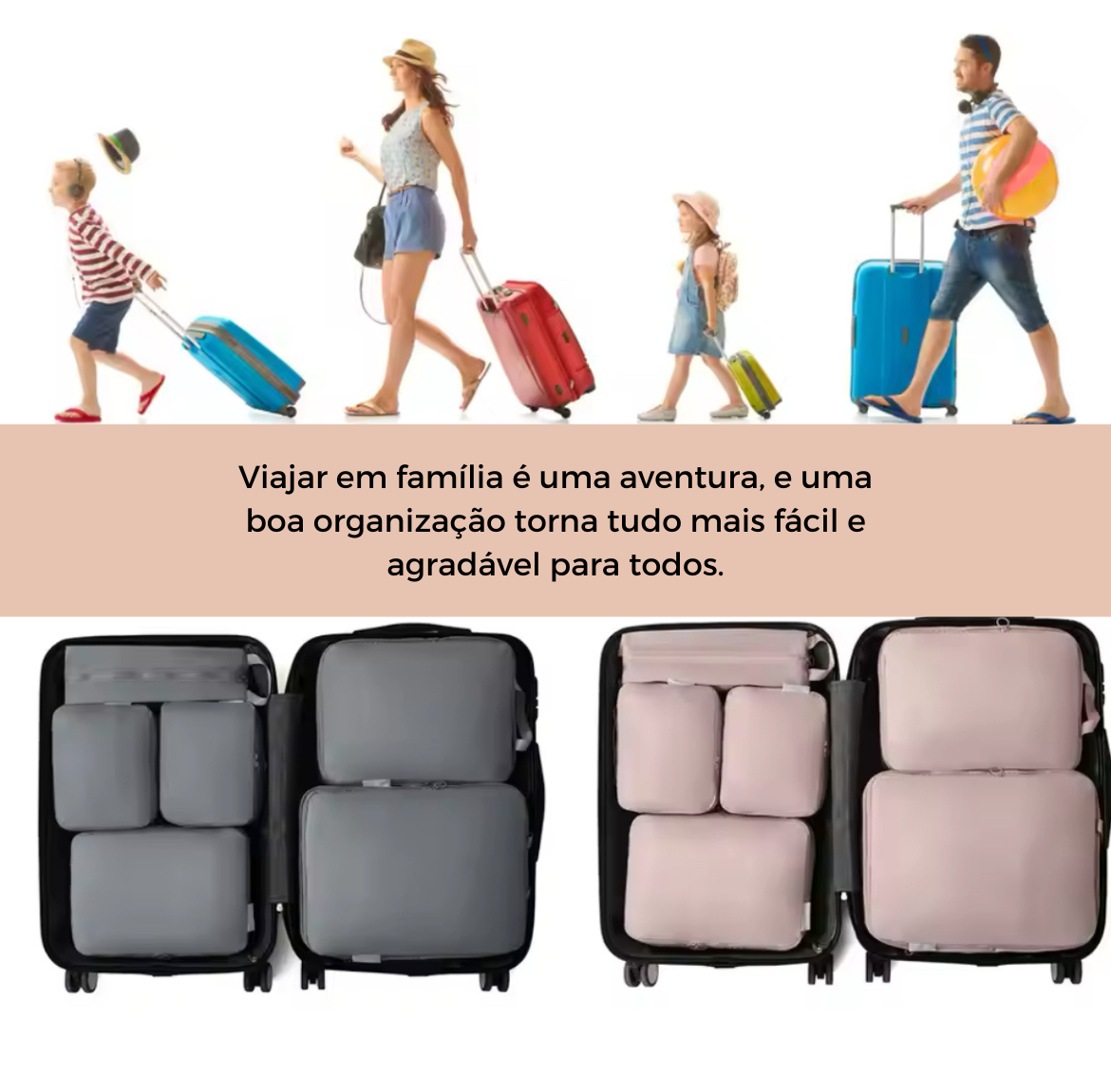 Kit de Organizadores de mala à prova d'água - 6 Pçs