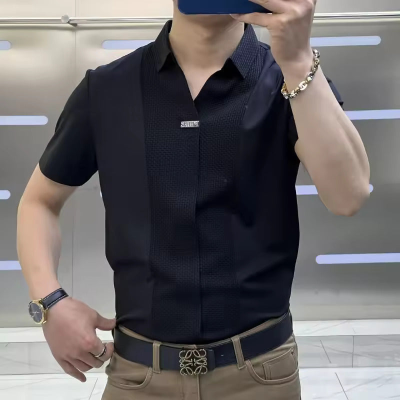 [PAGUE 2 LEVE 3] Camisa Polo Casual Nordall em Viscose, Seda Gelo e Elastano + BRINDES: Cinto, Carteira e Relógio